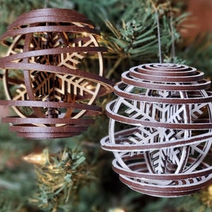 3D Dual Spiral Snowflakes (8) Christmas Ornament SVG