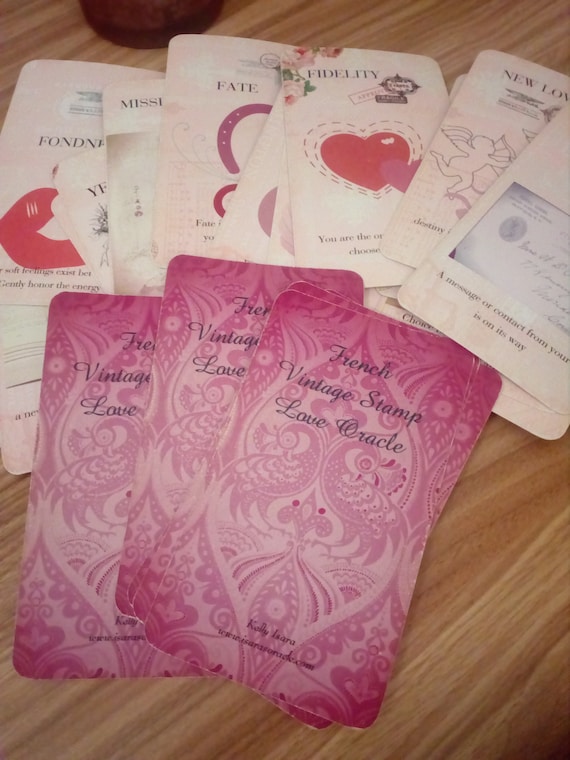 french vintage stamp love oracle romance cards customer