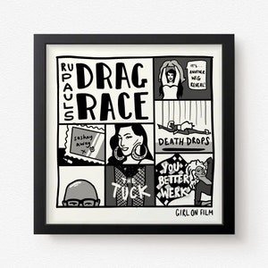 Ru Pauls Drachenrennen | 20x20cm Kunstdruck