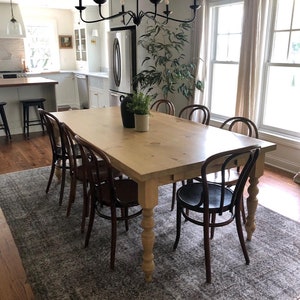 Old English Country White Pine Farmhouse Table