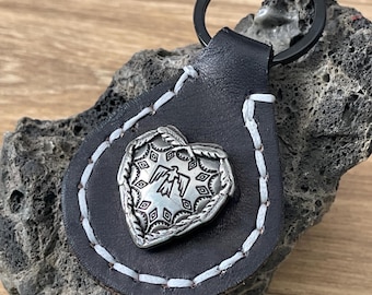 Thunderbird key ring or Purse Charm in leather