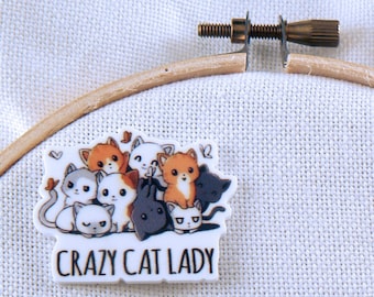 Crazy Cat Lady Needle Minder For Cross Stitch Or Embroidery