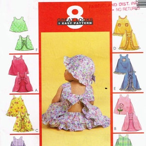 McCalls Pattern 4421 Easy Stitch 'n Save Infants Dresses, Panties, Hat  sizes Small through Extra Large