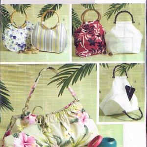 Wood Handle Purse Pattern Modern Granny Bag Bamboo Handle Bag Ring Handle Bag PDF Sewing Pattern