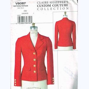 Size 18-22 Misses Couture Jacket Sewing Pattern - Vogue V8087