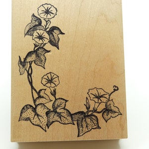 Flower Border Mounted Rubber Stamp