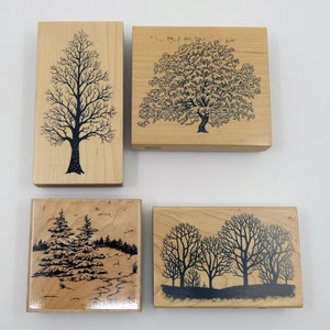 Choose A Winter Tree Wood Mounted Rubber Stamps