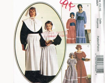 Size 12-14 Misses Pilgrim or Pioneer Dress Costumes Sewing Pattern - McCalls 8335