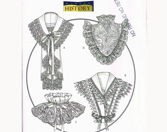 Wide Collar Pattern Misses' Victorian Ruffled Collars Historical Sewing Pattern - Butterick ...