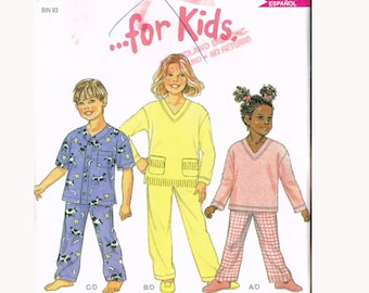 Size 3-8 Girls Or Boys Pajama Pants & Pajama Top Sewing Pattern - New Look 6131