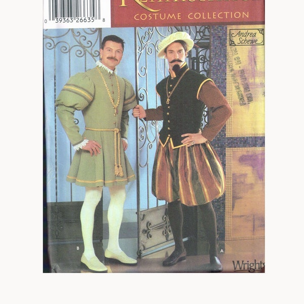 Size XS-XL Men's Renaissance Doublet & Pants Costume Sewing Pattern - Simplicity 5574