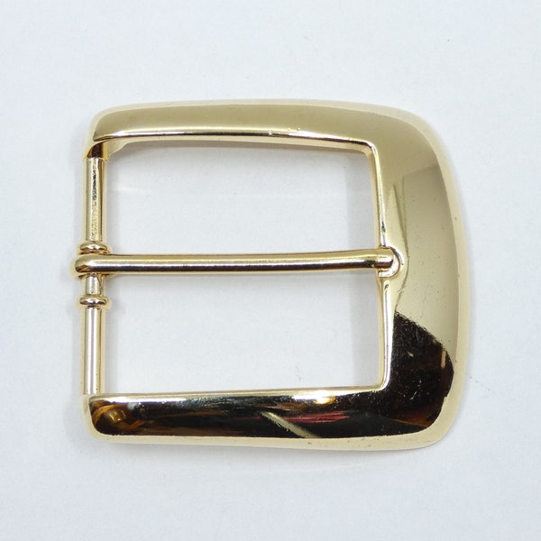 1 1/2" Heel Bar Rectangle Gold Belt Buckle - Made In The USA