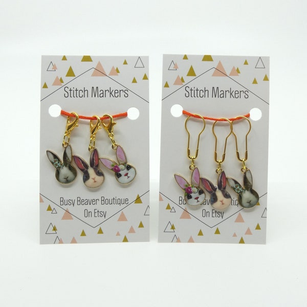 Rabbit Head Stitch Markers For Knitting Or Crochet