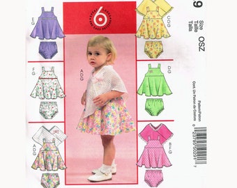 Size SM-XL Easy Sleeveless Baby Sun Dress With Bloomer Panties & Poncho Sewing Pattern - McCalls M5029