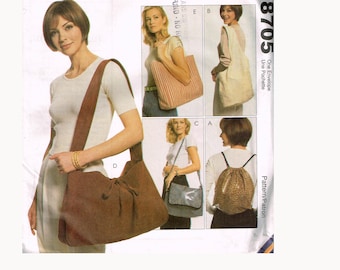Misses' Messenger Bag Or Backpack Or Tote Bag Craft Sewing Pattern - McCalls 8705