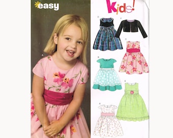 Size 1/2 - 4 Toddler Girl Easy Special Occasion Dress With Bolero Jacket Sewing Pattern -  New Look 6448