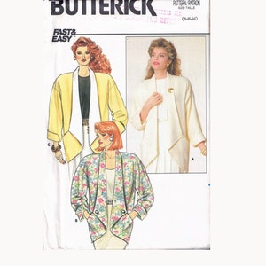 Peut inclure: Un patron de couture pour trois vestes différentes. Le patron est de Butterick et est pour les tailles S-M. Les vestes sont présentées en jaune, blanc et imprimé floral.