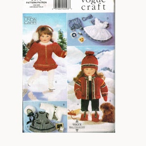 18&quot; Tall Doll Skating Outfit & Winter Clothes Sewing Pattern - Vogue 9579