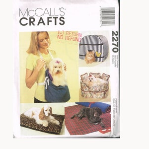 Small Dog Carrier And Pet Tent Bed Sewing Pattern - McCalls 2270