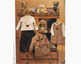 Size 1-4 Toddler Girl Or Boy Jumper Dress With Turtle Neck Top & Cargo Pants Or Peat Coat Sewing Pattern - Vogue For Me 7791