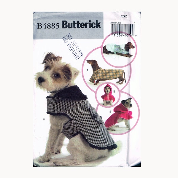 Long Dog Coat Sewing Pattern  - Butterick B4885