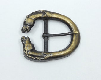 1 1/2" Double Horse Head Vintage Belt Buckle