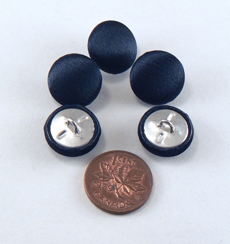 5/8 Navy Blue Satin Fabric Covered Shank Buttons 15 Mm Etsy Australia