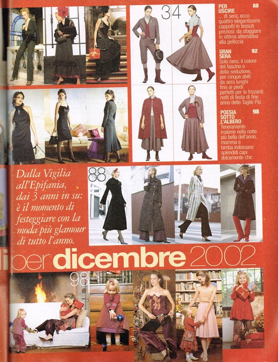 December 2002 La Mia Boutique Sewing Pattern Magazine Italian Language