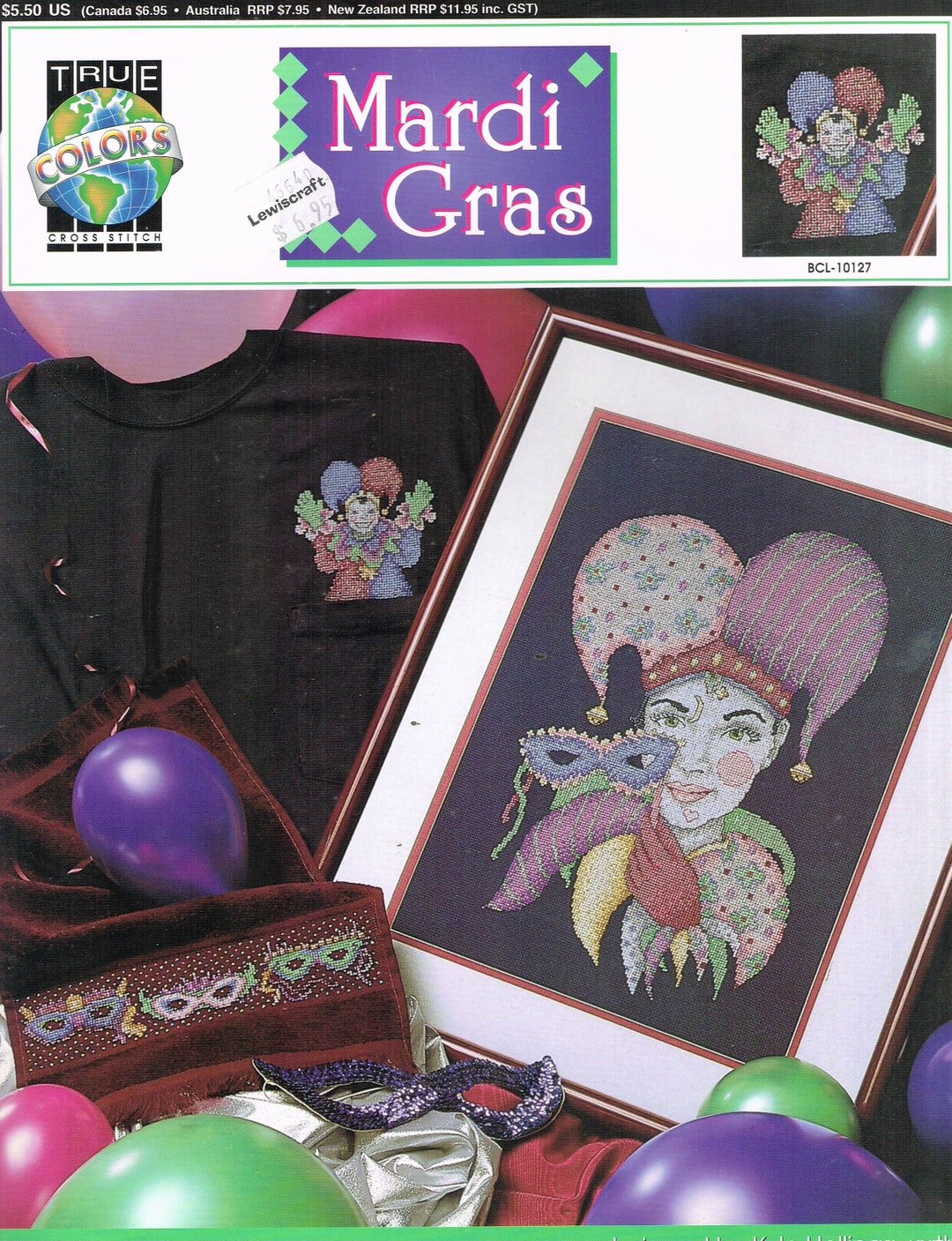 10127 Pattern Mardi Gras Clown Cross Stitch Pattern True Colors BCL-10127 - Etsy