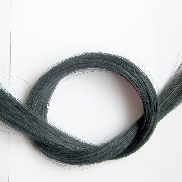 1 OZ Black Horsehair 28 Inches - Genuine Horse Hair - Natural Horsehair - Horse Tail Hair - Doll Hair