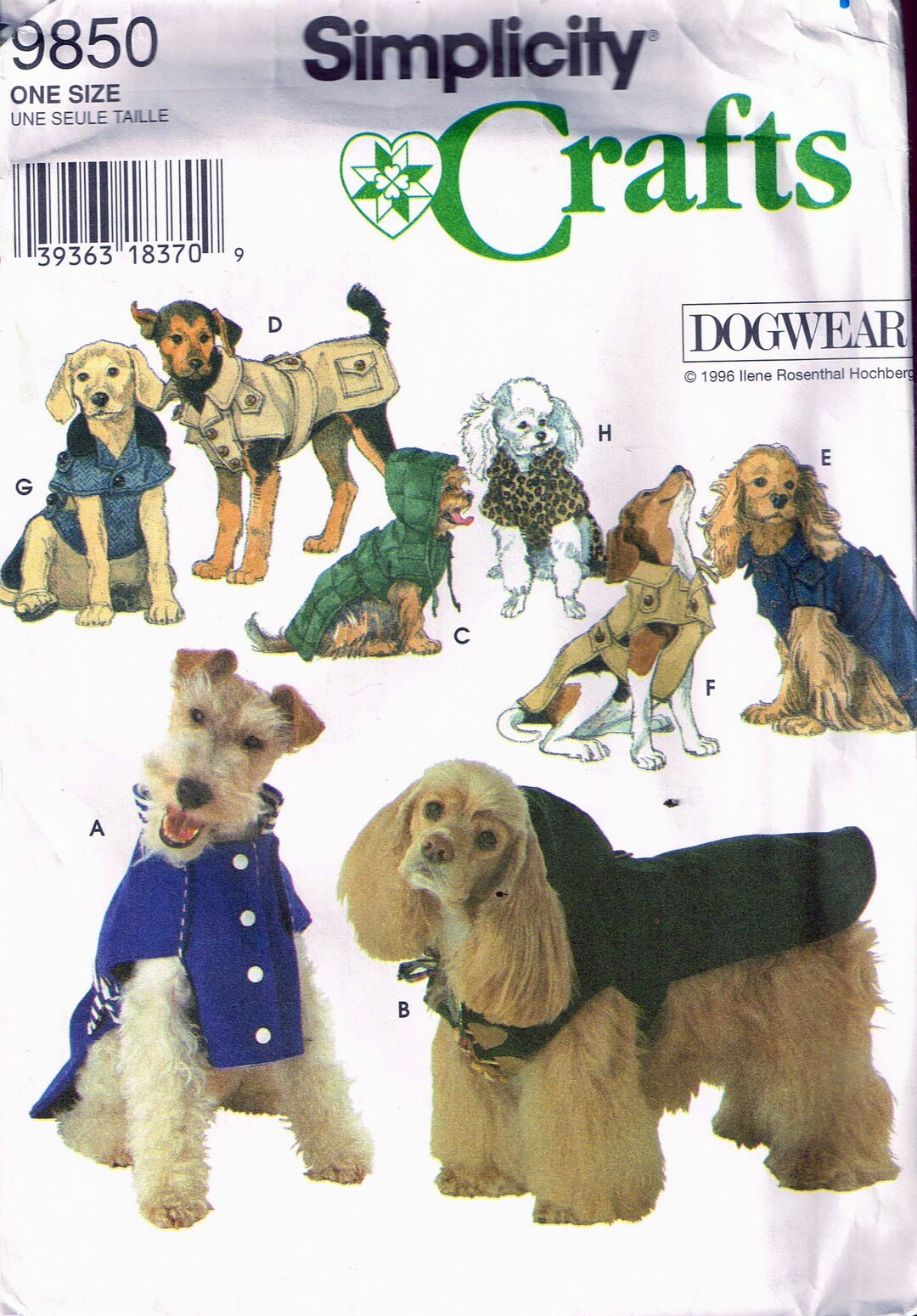 Dog Trench Coat or Dog Coat With Hood Sewing Pattern Simplicity 9850 Etsy