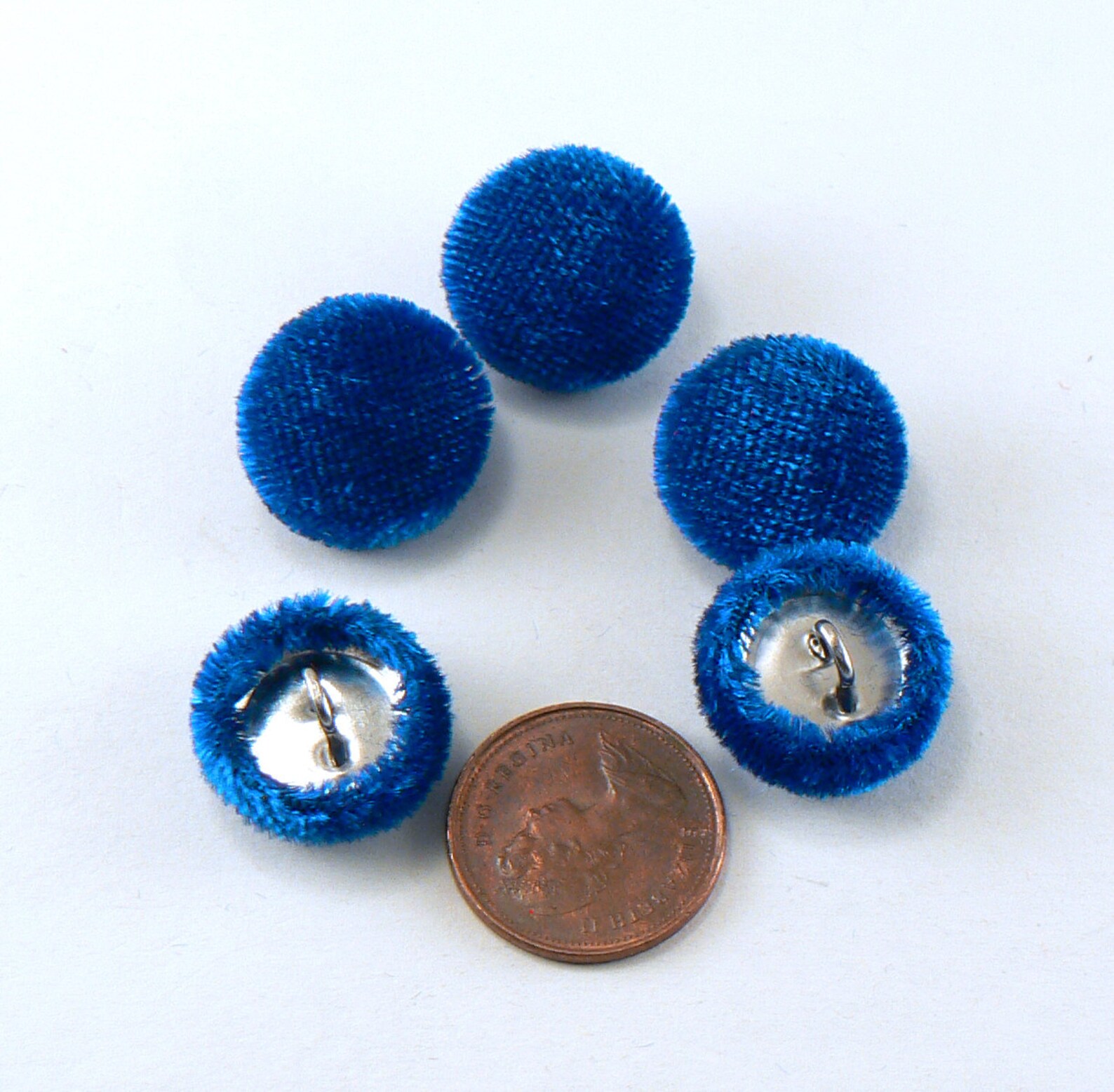 5/8 Blue Velvet Fabric Covered Shank Buttons 15mm Blue - Etsy