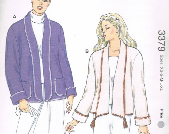 Size XS-XL Misses' Fleece Jacket Sewing Pattern Shawl Collar Fleece ...
