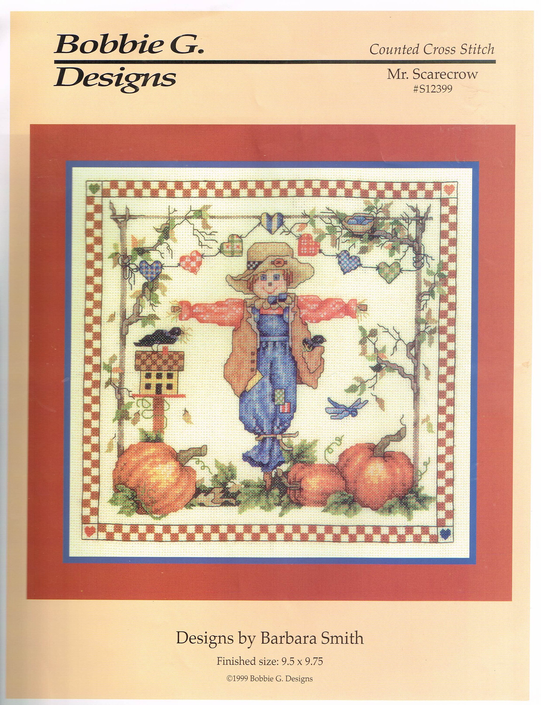Mr Scarecrow Counted Cross Stitch Pattern Bobbie G Designs - Etsy