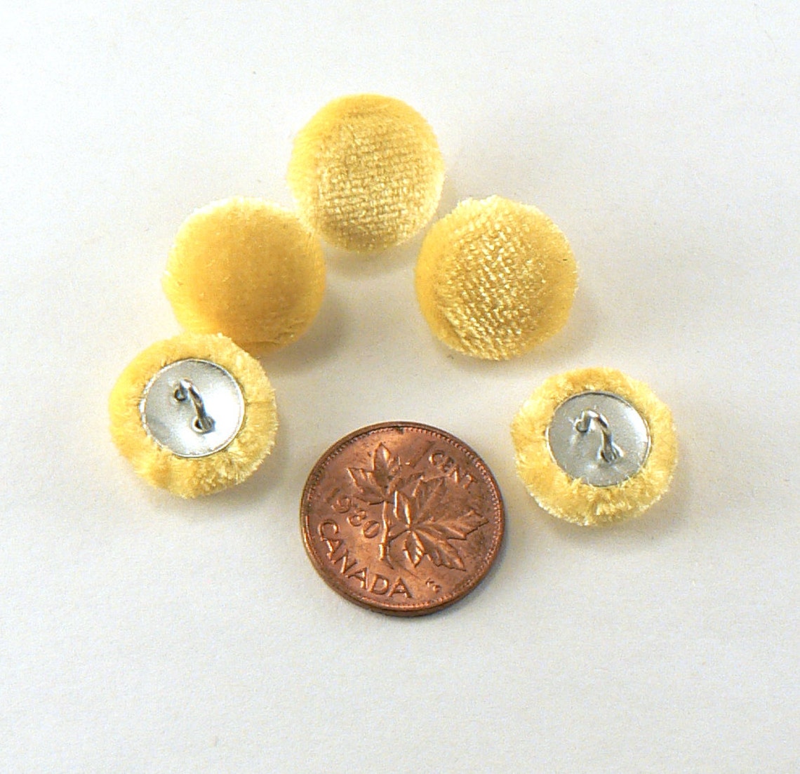 Yellow - 1.5cm Handmade Fabric Button Small (Set Of 12) 10 main image 1
