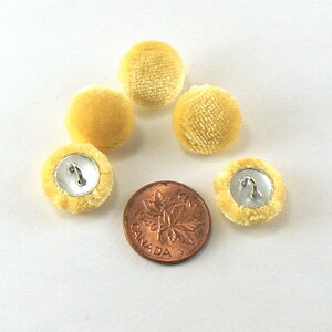 Yellow - 1.5cm Handmade Fabric Small Button (Set of 12) 02 main image 1