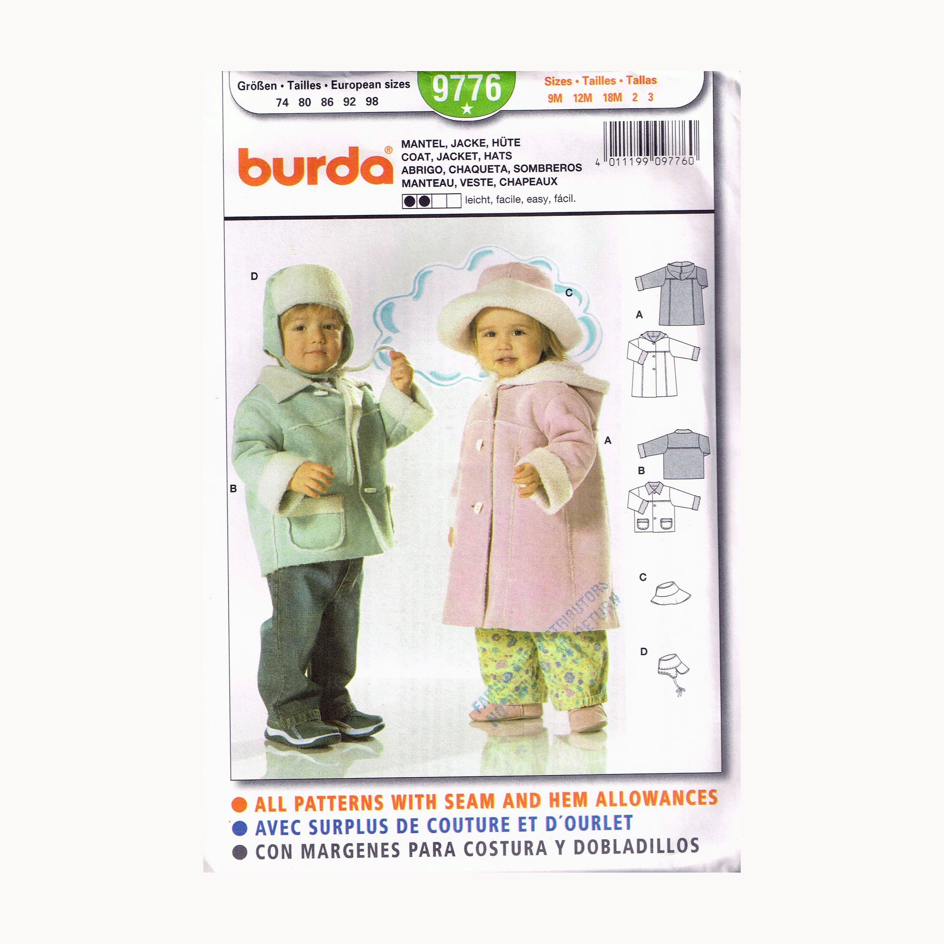 Patron Couture Burda Bébé Patron Burda 9299 Combinaison Bébé à Capuche Avec Ou Sans Manche De 6 A 36 Mois 44809 Vêtement Bébé Facile à Langer