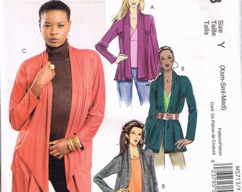 Size 4-14 Misses' Easy Long Sleeve Waterfall Cardigan Sewing Pattern - McCalls M5713