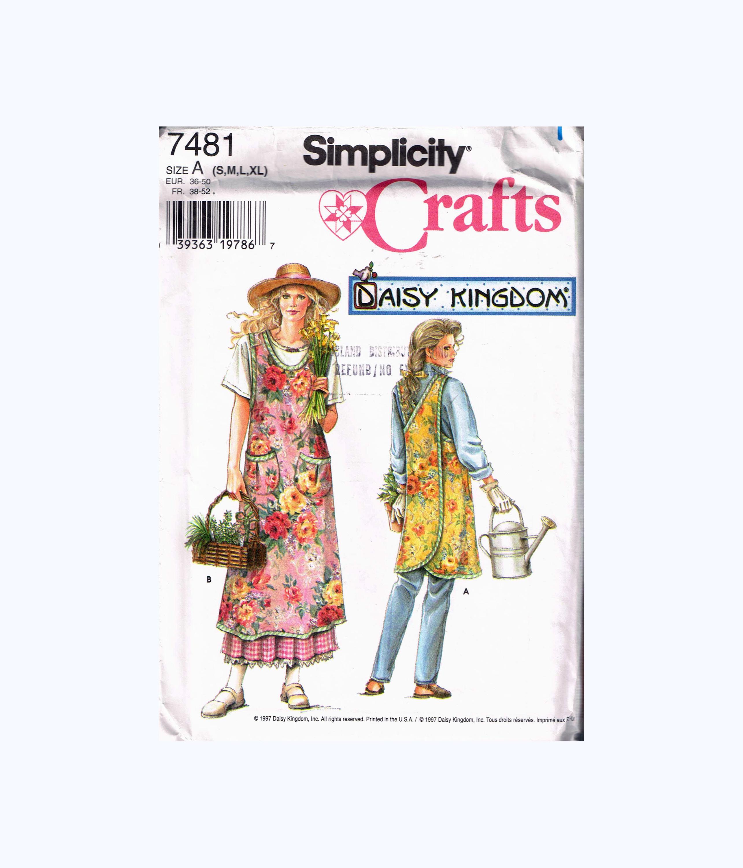 Adult Art Smock Cross Back Apron Sewing Pattern - Simplicity 7481 - Etsy