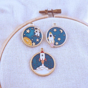 Astronaut Or Rocket Needle Minder For Cross Stitch Or Embroidery