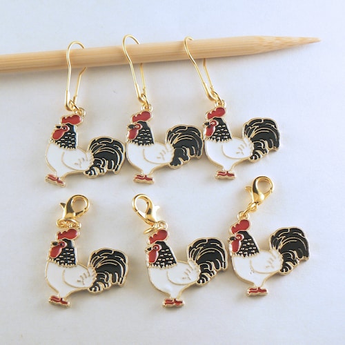 Hanging Cat Enamel Charm Stitch Markers for Knitting or Etsy