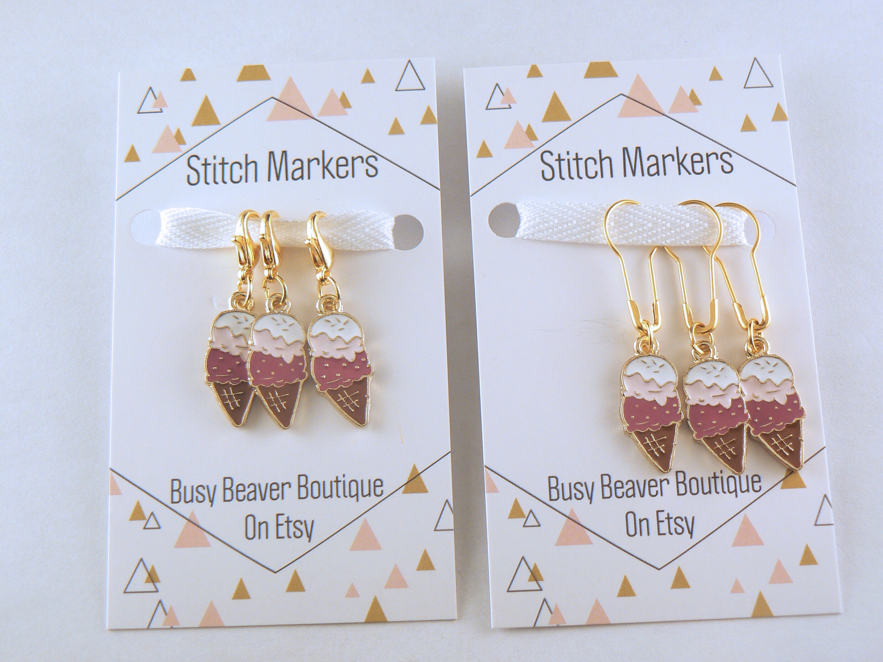 Knitting Ice Cream Enamel Charm Stitch Markers For Knitting Or Crochet
