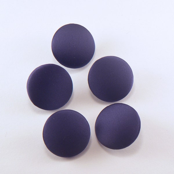 1" Royal Purple Satin Fabric Covered Shank Buttons