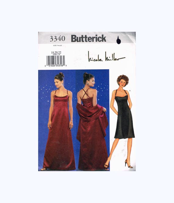Size 18-22 Misses' Plus Size Cross Back Floor Length Formal Dress Sewing  Pattern - Butterick 3340 - Etsy