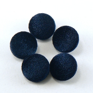 3/4" Navy Blue Velvet Fabric Covered Shank Buttons
