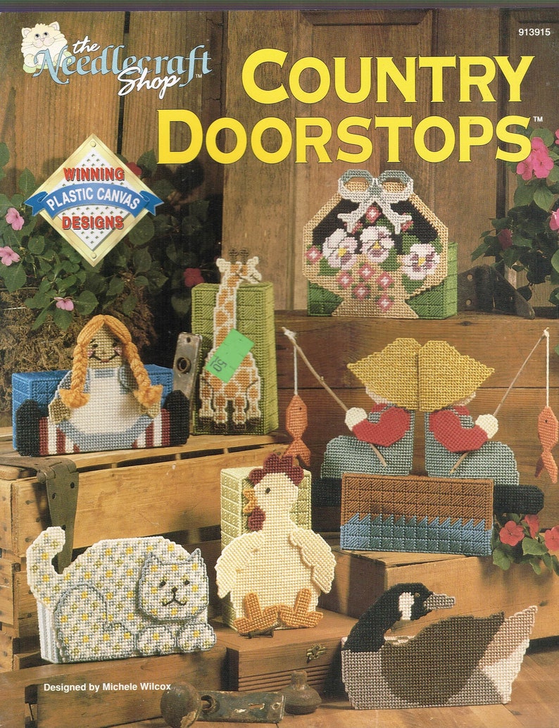 Cat Doorstop Brick Doorstops Plastic Canvas Pattern Country Doorstops Chicken Doorstop The Needlecraft Shop 913915