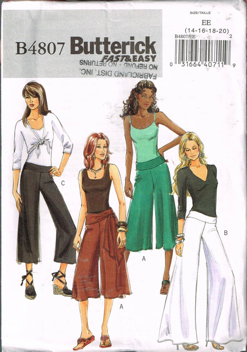 Size 14 20 Misses Easy Plus Size Wide Leg Palazzo Pants Etsy