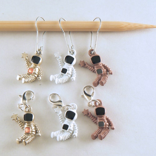 Hanging Cat Enamel Charm Stitch Markers for Knitting or Etsy