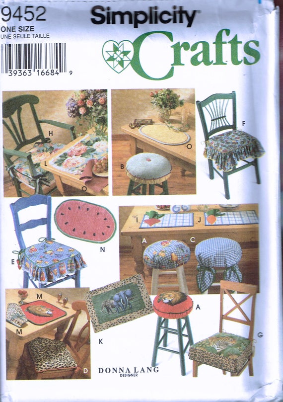 Place Mat Wooden Chair Pad Sewing Pattern Tie On Chair Etsy