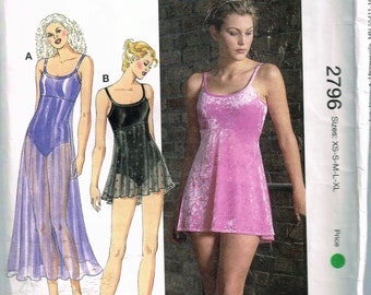Size XS-XL Misses' Leotard Sewing Pattern - Scoop Neck Empire Waist Sleeveless Dance Leotard With Skirt - Dancewear - Kwik Sew 2796